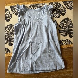 LOFT light Blue Ruffled Sleeveless Tank Top